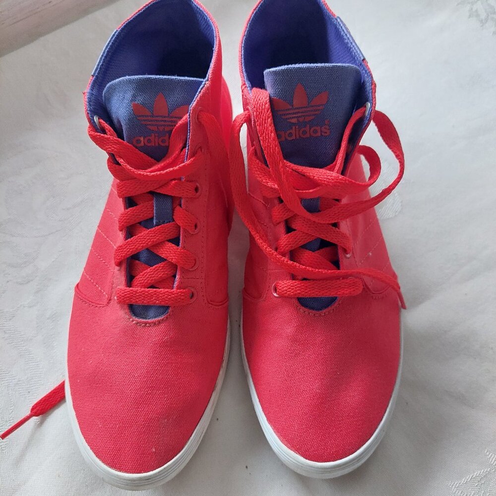 Adidas Originals Men's 8 Plimsole 2 Mid Reddish Pink Canvas High-top Sneakers